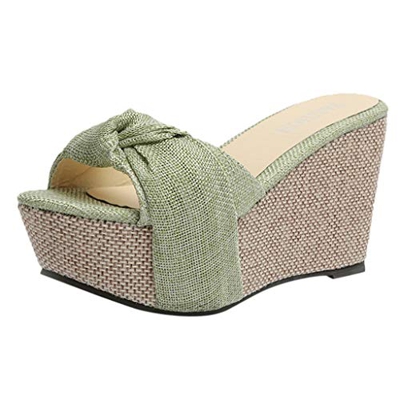 Chanclas Mujer Sandalias Mujer Verano 2019 Zapatos de Plataforma Cuña Playa Zapatillas Planas Sandalias de Punta Abierta Casual Fiesta Roman Tacones A