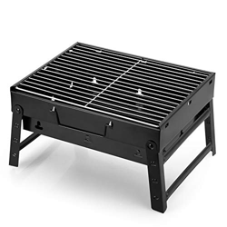AGM Parrilla de Carbón , 38x27x20cm, Parrilla de Carbón Plegable Portátil para Picnic, viajes, patio o camping en el jardín (S) en oferta