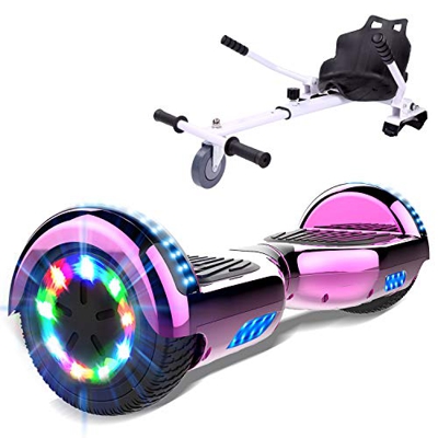 GEARSTONE HoverBoard monopatín + HoverKart con Bluetooth e iluminación LED 6,5 pulgadas Scooter eléctrico Self Balance Scooter E Overboard para niños 