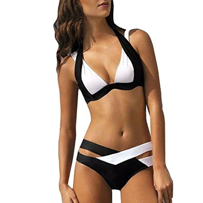 Bikini Mujer Push Up Lanskirt Costura de Color de Moda Bikini Conjunto de Ropa Interior Bragas Conjunto Bikini Elegante Trajes de BañO Mujer 2019 Dos 
