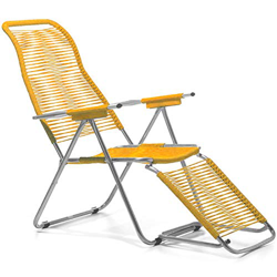 Fiam Tumbona Spaghetti Art. 084GI con estructura de aluminio, asiento de cordón de PVC amarillo características