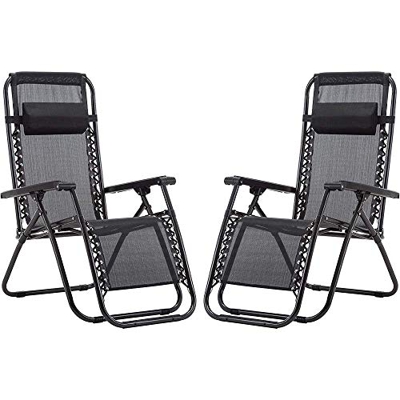 Pack de 2 Tumbonas. Tumbonas plegables y transpirables con reposacabezas para exterior. Sillas reclinables y ajustables para jardín exterior, piscina