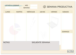 scrita Planificador Semanal A4 Sobremesa, Organiza tu Tiempo, para Estudiantes, Oficinas, Calendario Semanal características