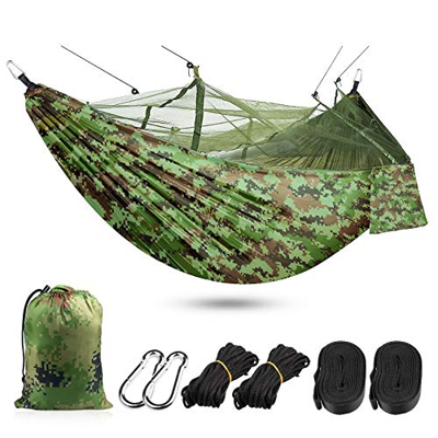 Hamacas Colgantes Portátil, Hamaca Mosquitera Ultraligera y Transpirable para Viaje y Camping, 260x140cm, Capacidad 300KG, Nailon de Paracaídas de Sec