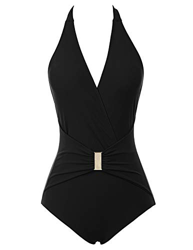 Bañador de Mujer Bikini Ropa de Baño de Una Pieza Negro M CL010979-4 en oferta