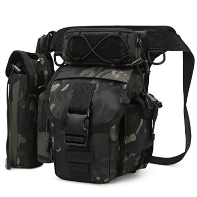 BAIGIO Bolsa de Pierna Tactica Hombre Riñoneras de Marcha Unisex, Bolsa de Cintura Multifuncional para la Pierna Militar para Pesca para Motociclismo 