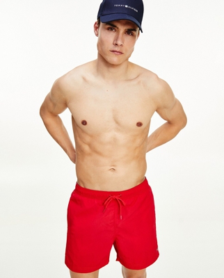 Tommy Jeans - Bañador Bermuda De Hombre Rojo Estampado