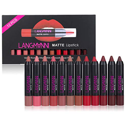 FAMKIT 12 Lápices Labiales de Color Mate Antiadherente Copa de Color de Larga Duración Cosméticos Lápiz Labial en oferta