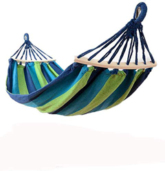 HENG FENG Hamaca de Lona de Algodón 220 * 150 cm con Varillas de Madera de 80 cm y Almohada Portátil para Jardines Interiores y Exteriores Carga de Ca precio