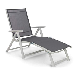 Blumfeldt Pomporto Lounge - Tumbona para exterior, Superficie 173,5 x 51 cm, Respaldo ajustable 7 niveles, Superficie hidrófuga, ComfortMesh, Plegable características