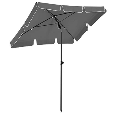 SONGMICS Parasol Rectangular para balcón 1,8 x 1,25 m, Protección UPF 50+, Parasol inclinable, Lona recubierta de PA, Bolsa de Transporte, Terraza jar