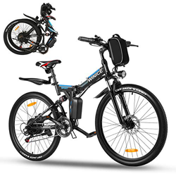 Vivi Bicicleta Eléctrica Plegable,Bicicleta Electrica Montaña de 26 Pulgadas,Bici Electrica Plegable de 350 W para Adultos,Batería Extraíble de 36 V 8 características