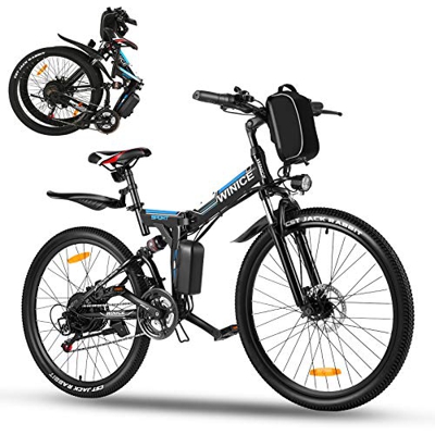 Vivi Bicicleta Eléctrica Plegable,Bicicleta Electrica Montaña de 26 Pulgadas,Bici Electrica Plegable de 350 W para Adultos,Batería Extraíble de 36 V 8