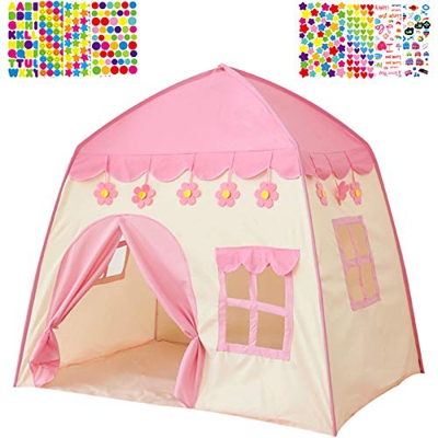 Mgee Tienda Campaña Infantil Tienda de Cama para Niños, Pop up Tienda, Carpa Juego Plegable Mágica, Regalos De Cumpleaños (D-Princesa)