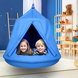 amzdeal Hamaca colgante para niños con cojín inflable, hamaca para niños, hamaca, para exteriores e interiores, resistente al agua, soporta hasta 100  características