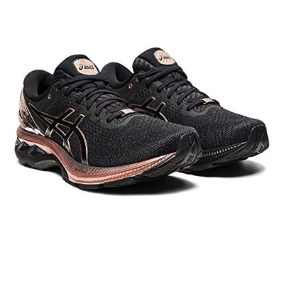 Asics Gel-Kayano 27 Platinum, Road Running Shoe Mujer, Black/Rose Gold, 39.5 EU