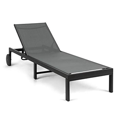 blumfeldt Lucca Lounger - Tumbona de jardín, Superficie de Descanso: 57 x 187 cm, móvil, Respaldo Regulable, Repelente al Agua, Malla 100% poliéster, 