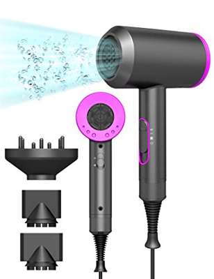 Kasmotion Secador Pelo Profesional 2000W AC Motor, Secador de Pelo Ionico Silencioso para Viajes y Salones,con 1 Difusor y 2 Boquillas de Peinado para