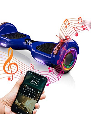 ACBK Bluetooth UL2272 Hoverboard, Juventud Unisex, Azul, Rueda LED 6.5"
