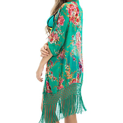 Tuopuda Mujeres Gasa Pareos Playa Manto Protector Solar Larga Vestido Traje De Baño Bikini Cubierta hasta Ropa De Playa (Verde) características