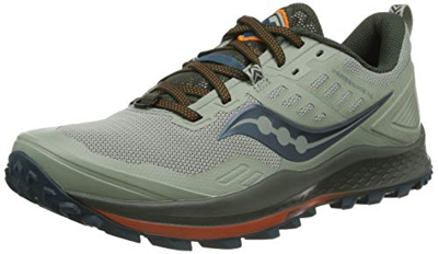 Saucony Peregrine 10, Zapatillas para Carreras de montaña Hombre, Pine/Orange, 42 EU