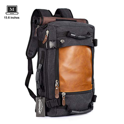 Overmont 40L Multifuncional portátil Vintage Mochila Bolsa Macuto de Lona Cuero para excursión Camping Senderismo Acampada Viaje activiadad al Aire Li precio