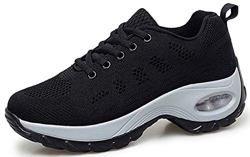 2020 Zapatos cuña Mujer Zapatillas de Deportivas Plataforma Mocasines Primavera Verano Planas Ligero Tacon Sneakers Cómodos Zapatos para Mujer, Negro, en oferta
