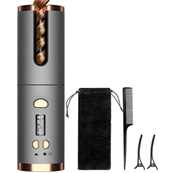 Anself Rizador de pelo Automático USB, Rizador Pelo, Rizador de Cerámica Giratorio Herramientas de Peinado de Cápido Portátil, Inalámbrico, Recargable en oferta