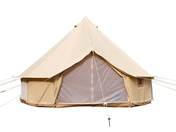 Safari Camping Impermeable Bell Tienda de campaña Bell con Cremallera en Suelo (Tienda de Lona (Beige), Diameter5m) características