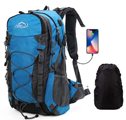 Meisohua Deporte al Aire Libre, 40L Viaje Mochila Trekking Senderismo Excursionismo Alpinismo Escalada Camping para Hombre Mujer USB - Azul precio