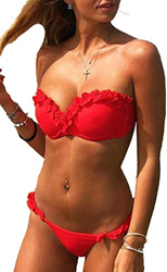 Traje de Baño de Dos Piezas Mujer Flor Push Up Traje de Baño Sujetador Acolchado para Mujer precio