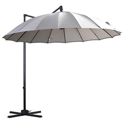 Outsunny Parasol Sombrilla de Jardín Ø300 cm de Diámetro con Manivela y Poste Giratorio 360° Techo Inclinable en 6 Posiciones Base Cruzada Incluida Gr en oferta