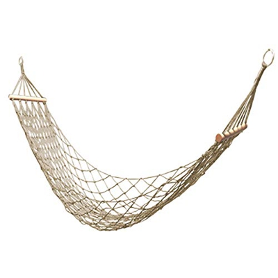 Hamaca Hamaca de Camping Hamaca de Viaje con Metal Hebilla Anillo Hamaca al Aire Libre Hammock Tejido de Rejilla Interior,Red de algodón Manual,Cuerda