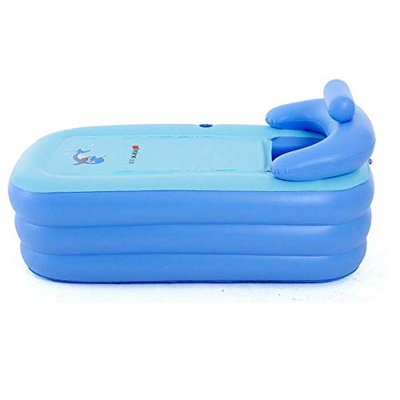RDFlame - Bañera hinchable para Adultos Home Pequeña Piscina Spa Bañera con Cojín, PVC 160cm x 84cm x 64cm (Azul)