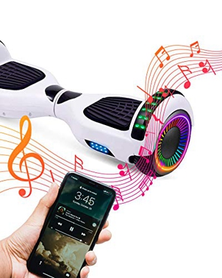 ACBK Bluetooth UL2272 Hoverboard, Juventud Unisex, Blanco, Rueda LED 6.5"