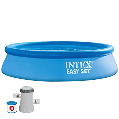 Intex 28108NP Intex-28108NP-Piscina Easy Set 244x61 cm con Bomba Filtro, 244 x 61 cm