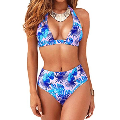 DURINM Traje De Baño Mujer Sexy Bañador de Baño Conjunto de Bikini Push up Sujetador Acolchado Bikini para Mujeres Estampado Acolchado Baño Ropa de Pl