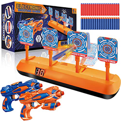 Nerf Objetivo de Tiro Electrónico, Diana Digital con 1 Pistola, 60 Dardos Espuma, Rebote Automático, Efecto de Sonido, Juego de Disparos Juguete para  en oferta