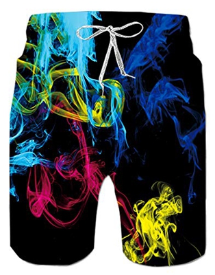 Humo Bañador para Hombre Deporte Colores Secado Rápido Bañadores Natación Surf Calzoncillos Hawaiano Secado rápido Suave Cortocircuitos De La Playa L