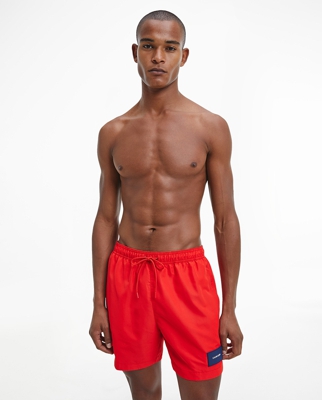 Calvin Klein - Bañador Bermuda De Hombre De Largo Medio Con Cordón Core Solids