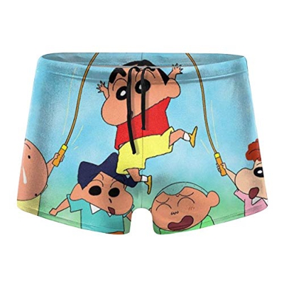 YYRR Crayon Shin-Chan Traje de baño Corto para Hombre con Pierna Cuadrada y cordón Ajustable con Ajuste cómodo Swim Boxer Boxers para Hombre