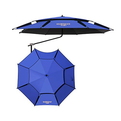 Sombrilla Paraguas de pesca Azul Rotación de 360 ° Proteccion solar Protección UV, Sombrilla de jardín Sombrilla de playa Paraguas de mercado Ronda Pa