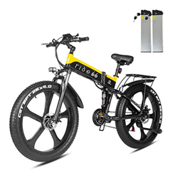 Bicicleta Electrica Plegable 26 Pulgadas 1000W 48V batería Dual MTB E-Bike Adulto Hombre Mujer (Negro Amarillo) características