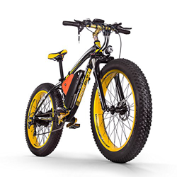 RICH BIT Bicicleta eléctrica para Hombres Adultos Big Tire Ebike 26"4.0, Potente Motor de 1000W, Snowbike con batería reemplazable 48V * 17Ah (Negro y en oferta