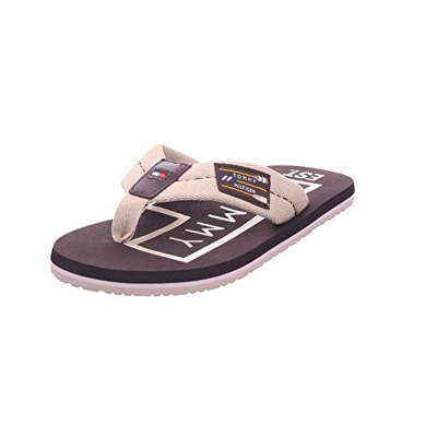 Tommy Hilfiger Hilfiger Badge Beach Sandal, Sandalias con Punta Abierta Hombre, Beige (Stone Aep), 41 EU