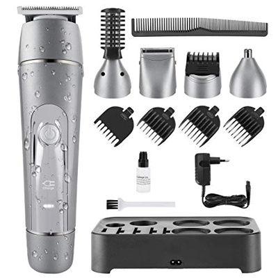 Máquina Cortar Pelo Profesional Cortapelos Hombre Recortadora Barba y Cortadora de Pelo Recortadora de Barba/Cara/Cuerpo/Nariz/Orejas/Ceja, 10 en 1 Se