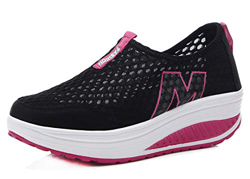 CELANDA Mujer Zapatos de Deporte Adelgazar Zapatos Sneakers para Caminar Zapatillas Aptitud Cuña Plataforma Zapatos de Cuero Gamuza Primavera Verano Z en oferta