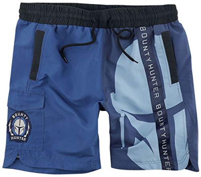 Star Wars The Mandalorian Hombre Bañador Azul XXL, 100% poliéster,