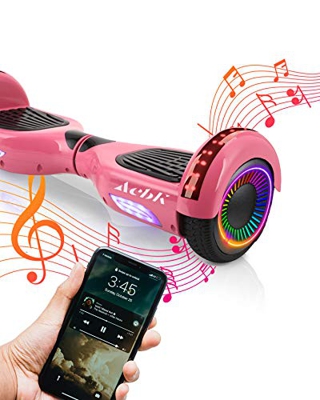 ACBK Bluetooth UL2272 Hoverboard, Juventud Unisex, Rosa, Rueda LED 6.5"