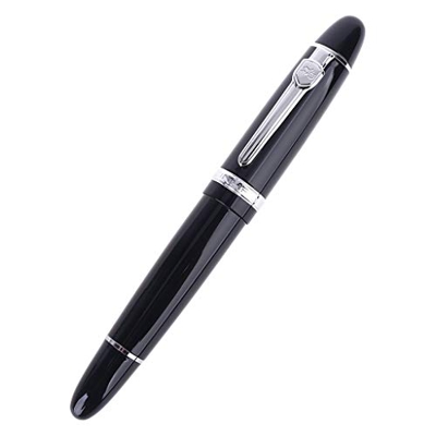 KERDEJAR New Jinhao 159 Pluma Estilográfica M Nib Negra Y Plateada Gruesa